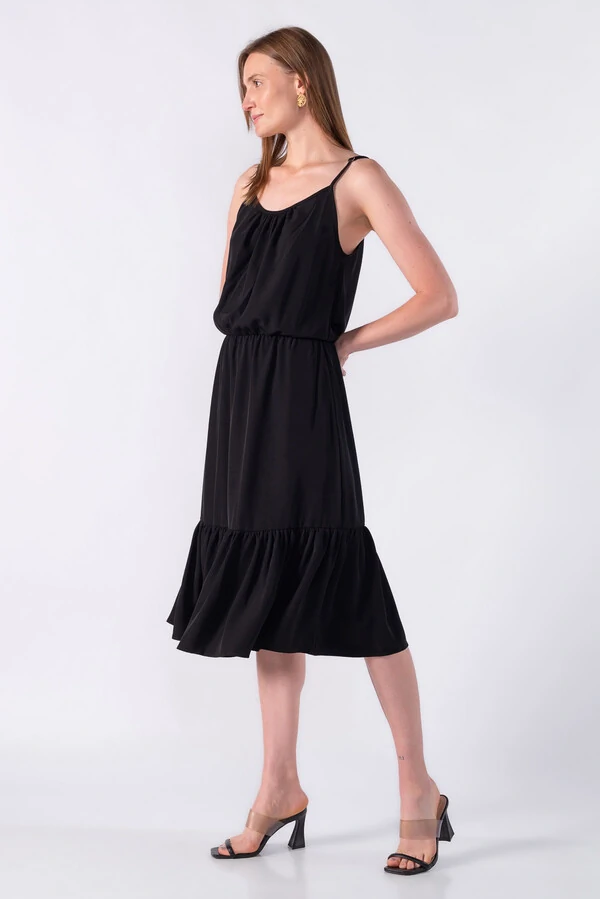 Vestido midi alça regulavel