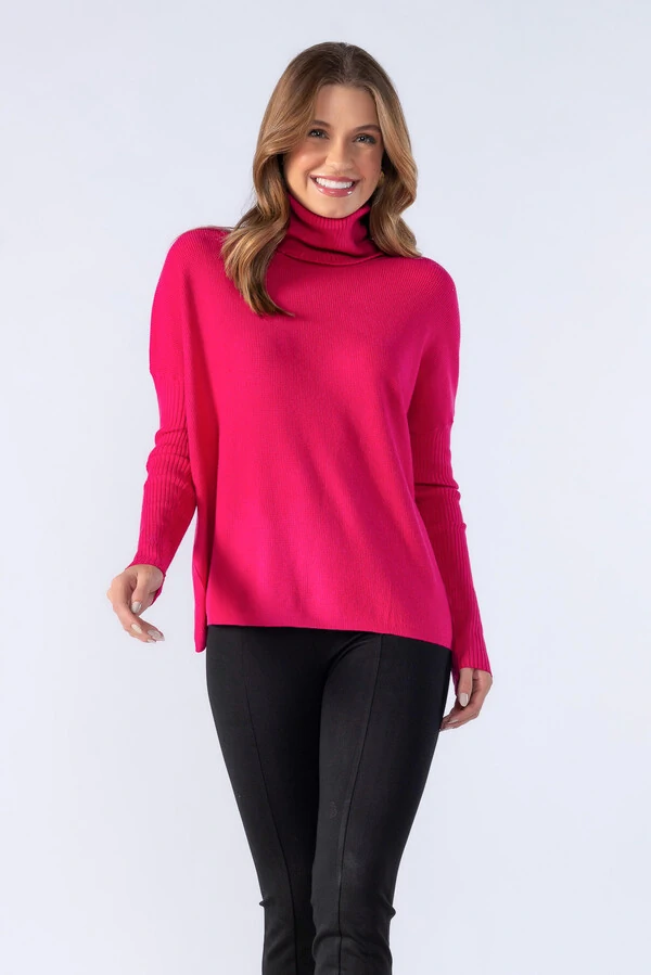 Blusa gola alta manga longa