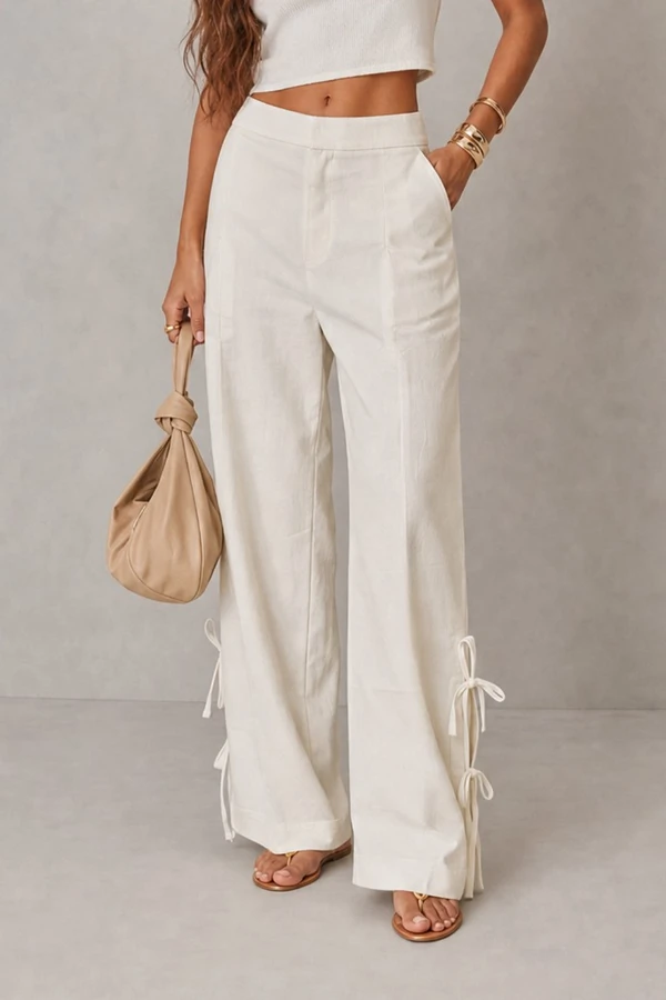 Conjunto blusa e calça com amarração