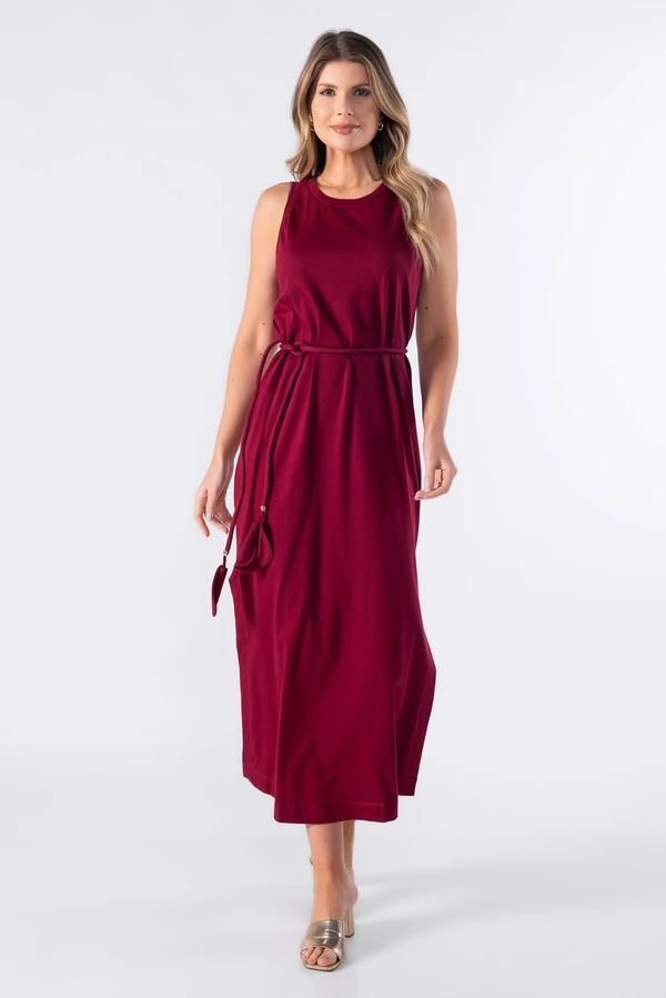 Vestido regata reto midi