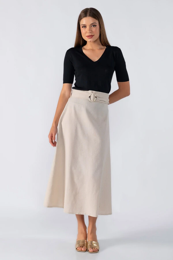 Saia viscolinho midi evase