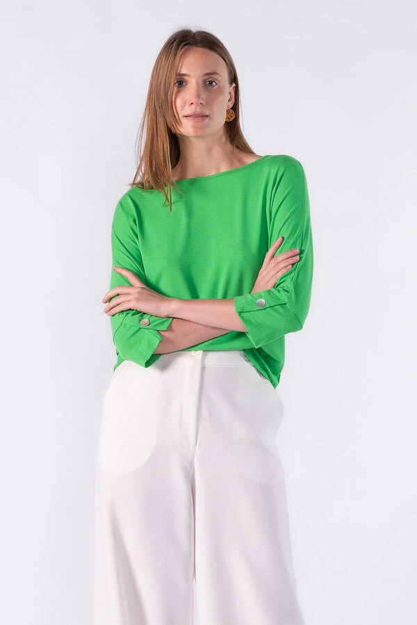 Blusa malha manga morcego