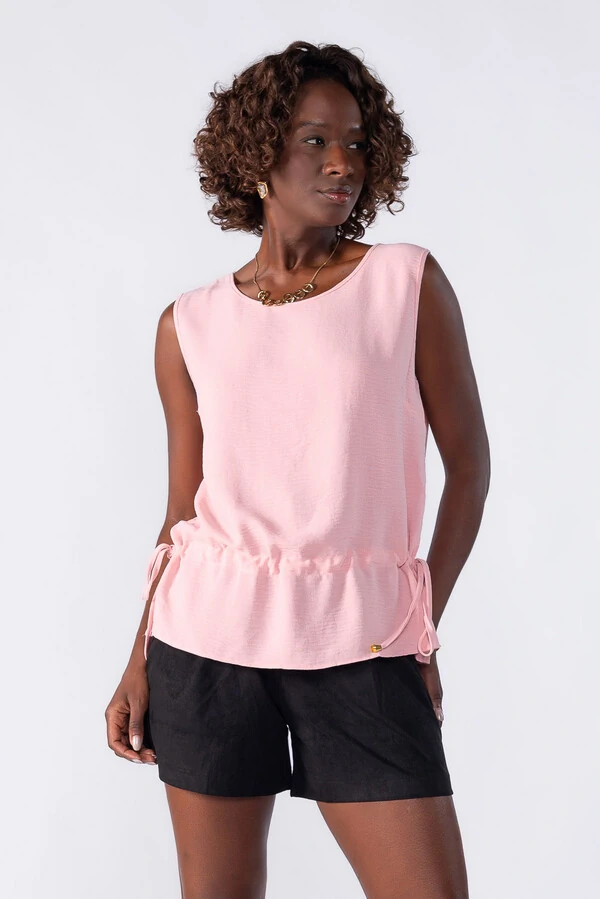 Blusa bata com amarracao lateral