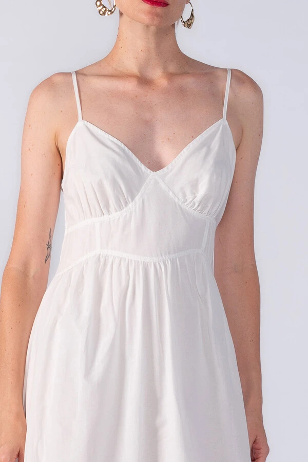 VESTIDO MIDI ALGODAO BARRA EM LAISE