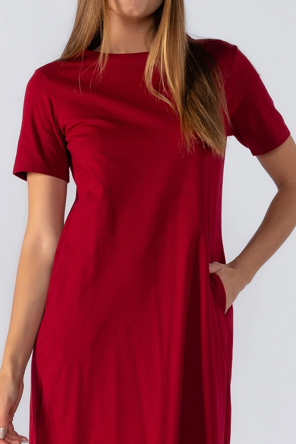 Vestido midi basico em algodao