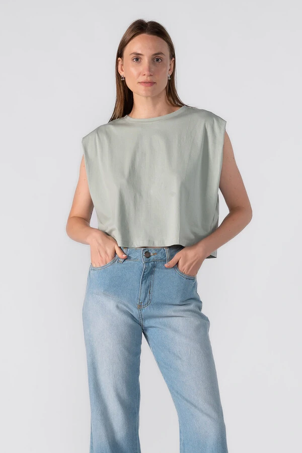 Blusa cropped muscle tee