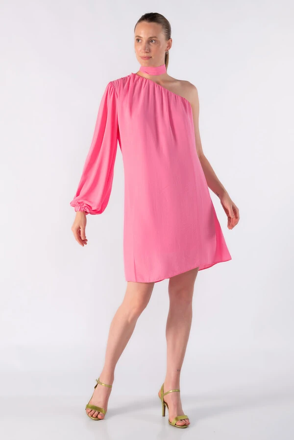 Vestido curto manga nula