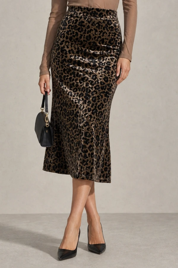 Saia veludo animal print