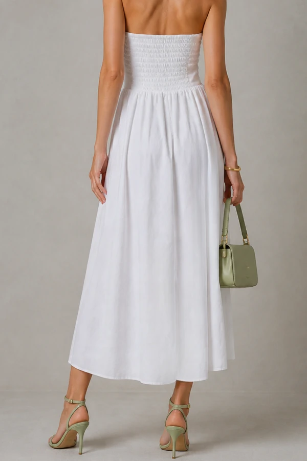 Vestido midi tomara que caia