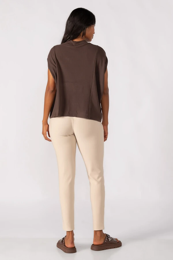 Blusa flanelada gola alta