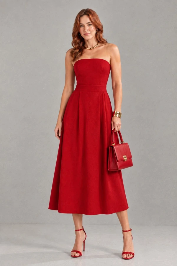 Vestido Viscolinho tomara que caia