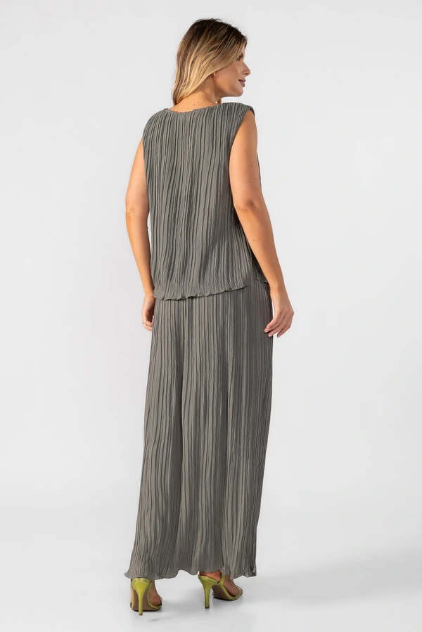 Blusa regata plissada