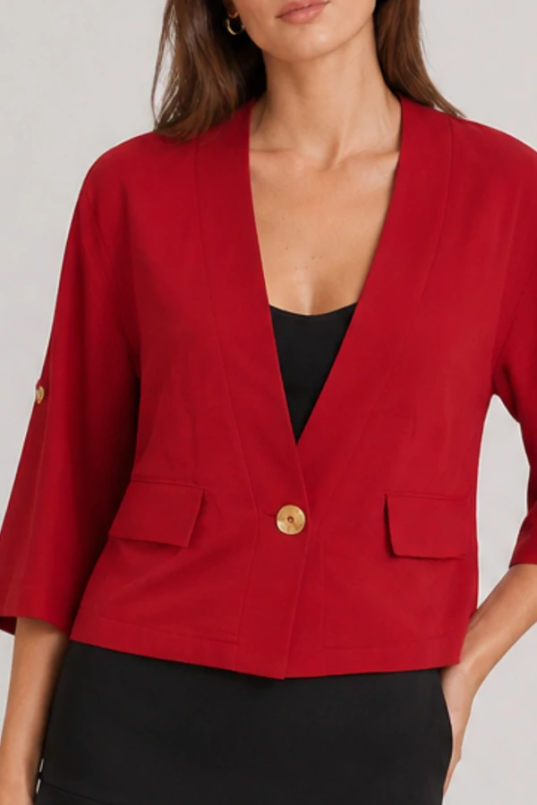 Blusa decote v manga ampla