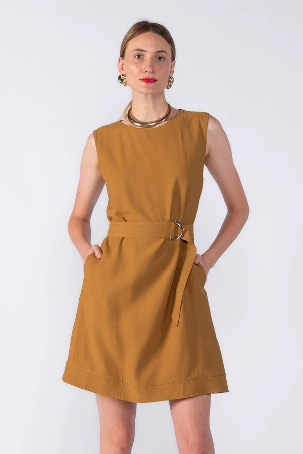 Vestido curto viscose detalhe cruzado