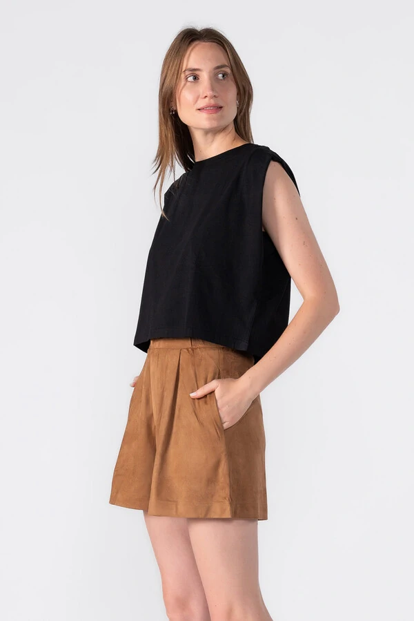 Blusa cropped muscle tee
