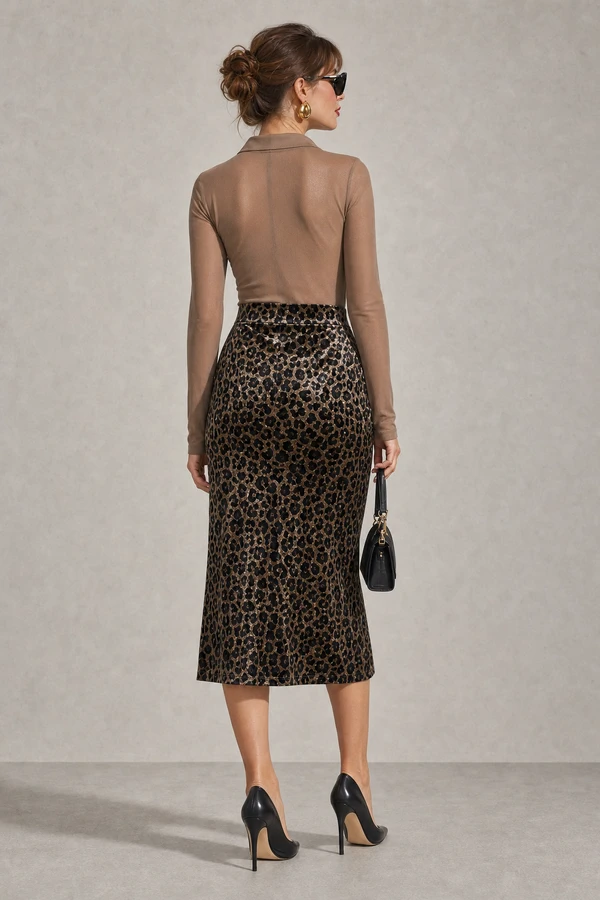 Saia veludo animal print
