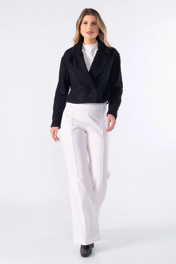 Casaco cropped pelinho