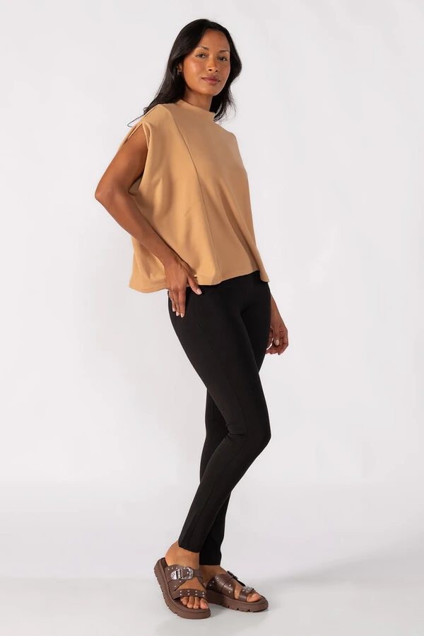 Blusa flanelada gola alta