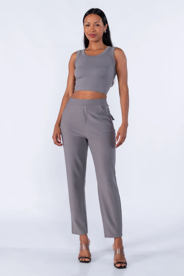 Calça Social Com Bolsos