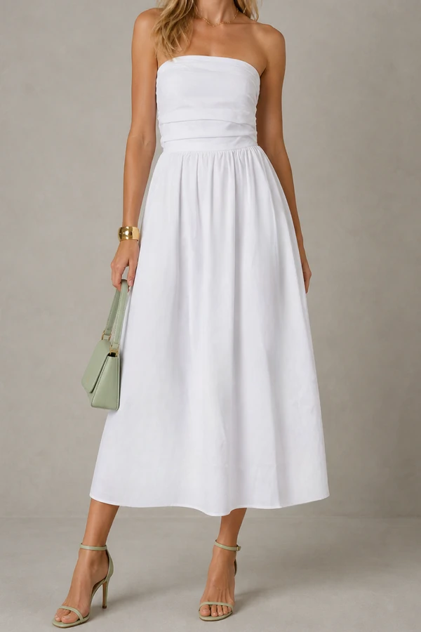 Vestido midi tomara que caia