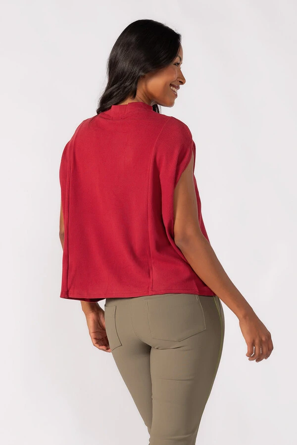 Blusa flanelada gola alta