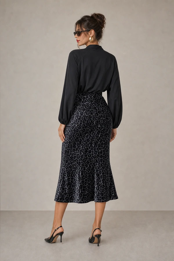 Saia veludo animal print