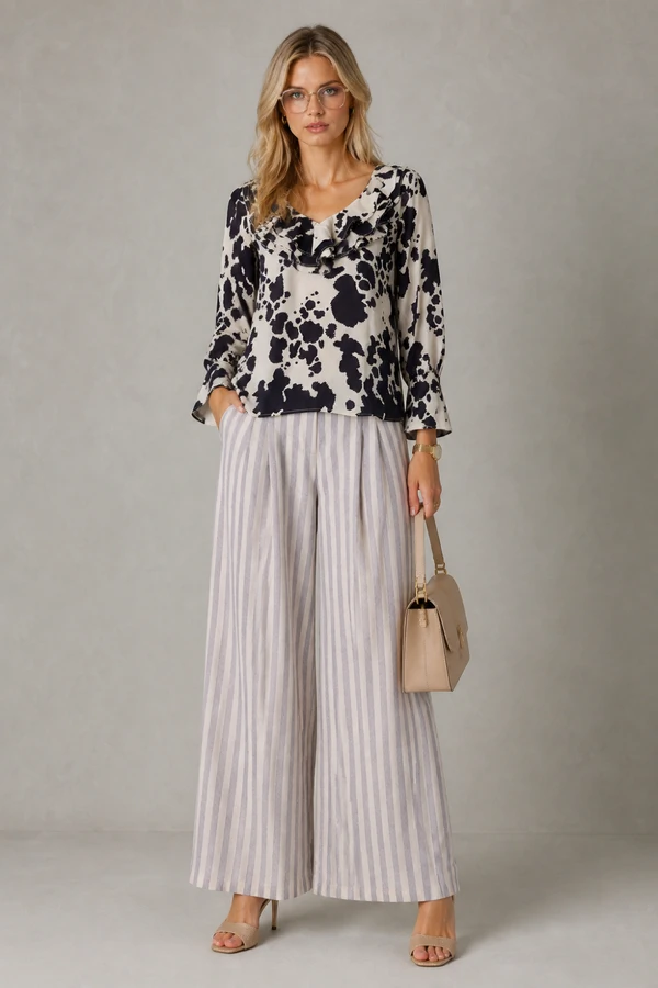 Blusa estampada com babado