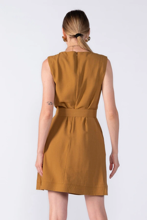 Vestido curto viscose detalhe cruzado