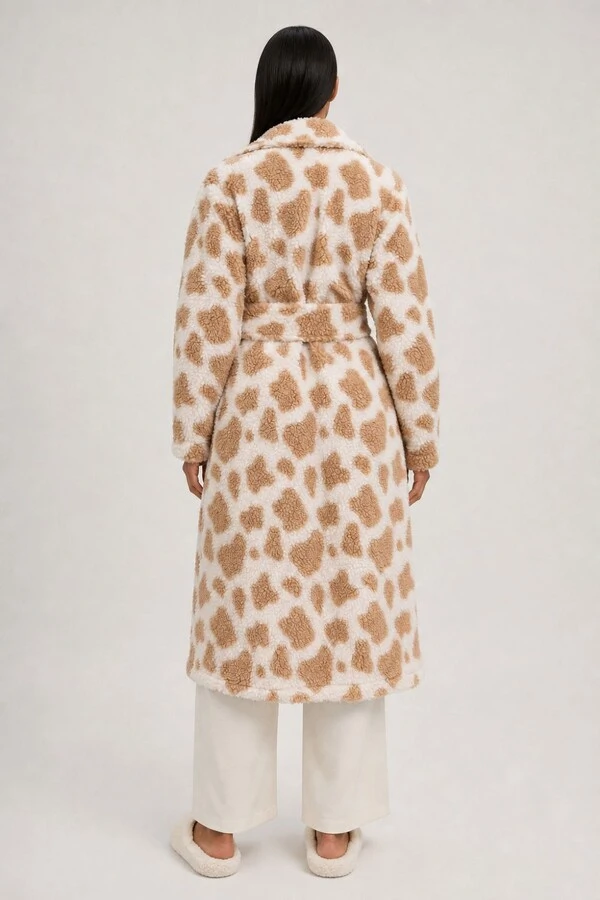 Casaco longo animal print
