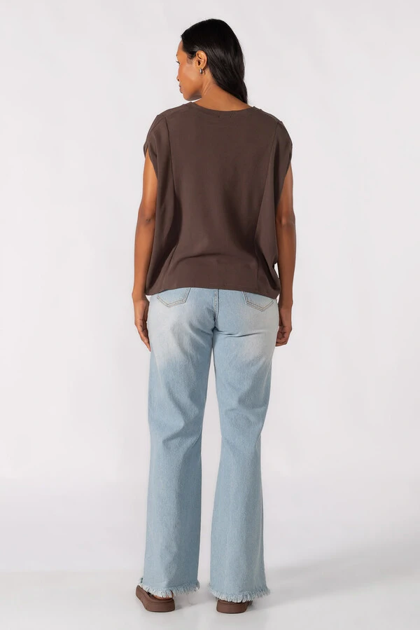 Blusa oversized decote em V