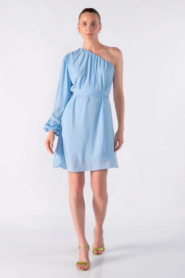 Vestido curto manga nula