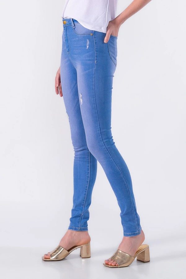 Calca jeans skinny destroyed