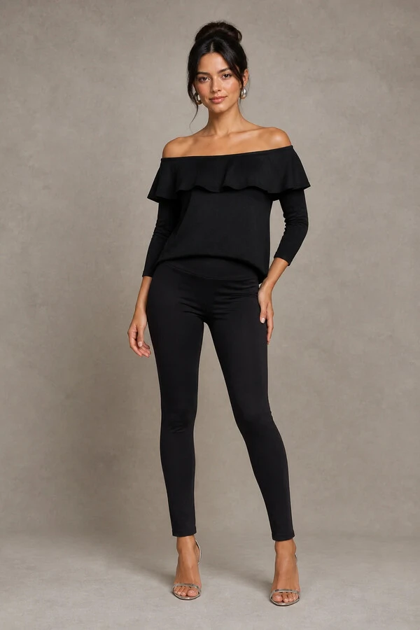 Blusa manga com gola babado