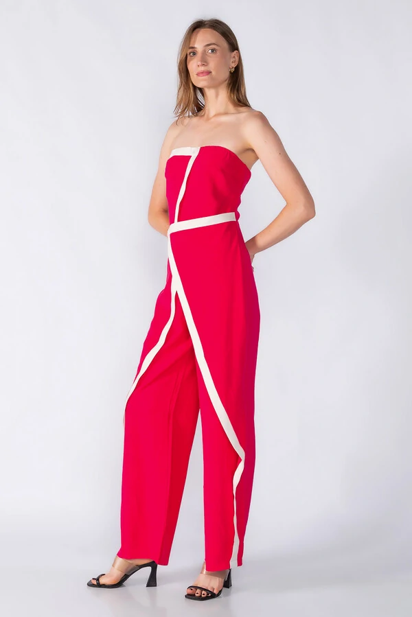 Macacao sem alça bicolor