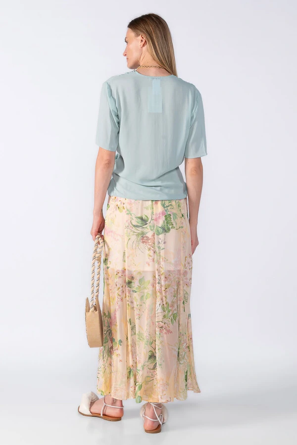 Blusa crepe torção lateral