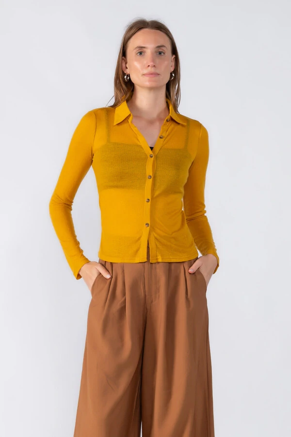 Blusa malha canelada