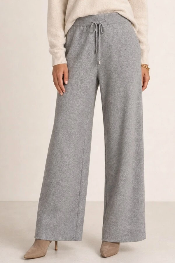Calça reta leve com amarração