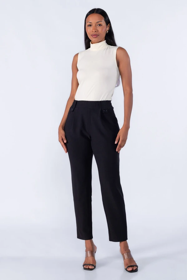 Calça Elástico no Cos com Pregas