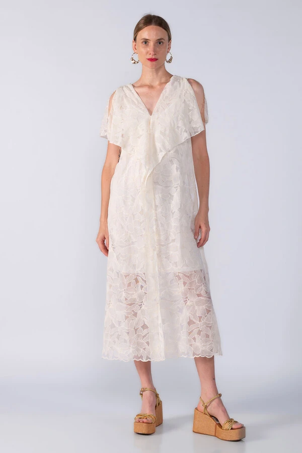 VESTIDO RENDADO AMARRACAO COSTAS