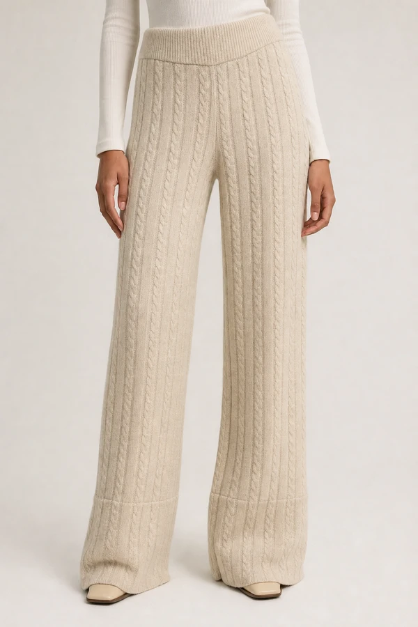 Calça tricot texturizada