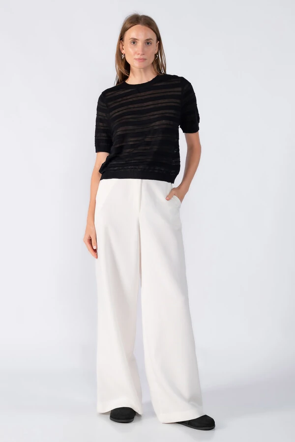 Blusa listrada manga curta