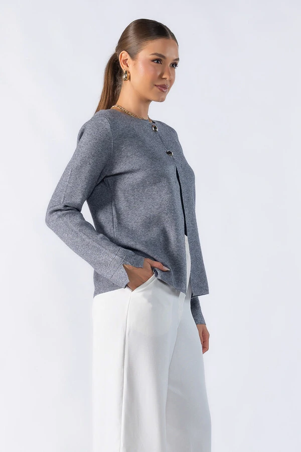 Cardigan com dois botões