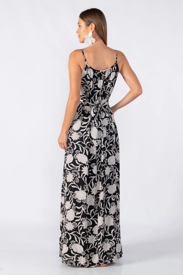 Vestido longo estampado
