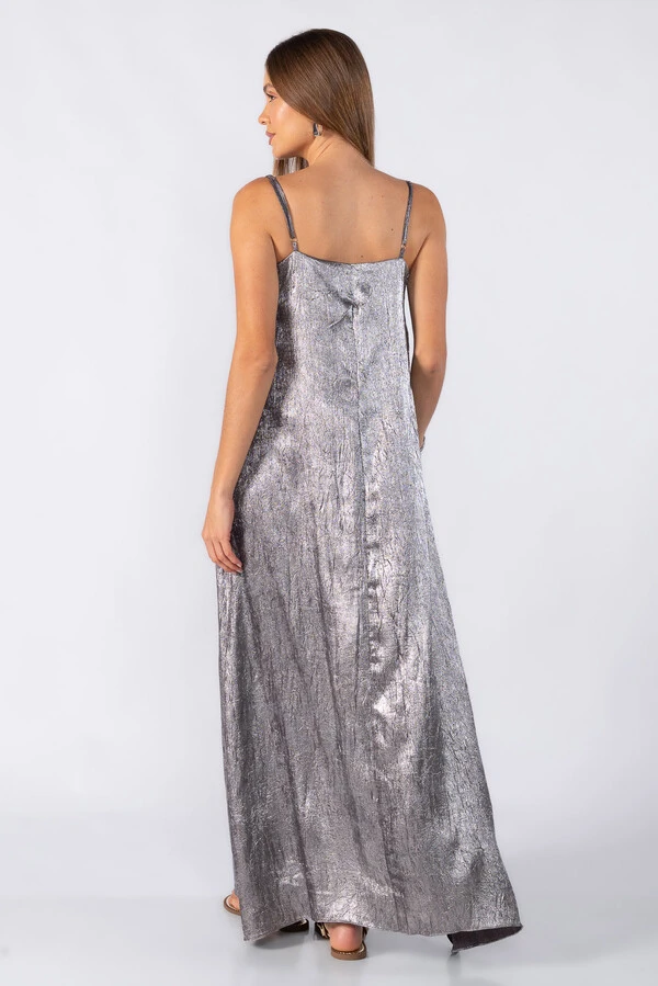 Vestido longo alça brilho