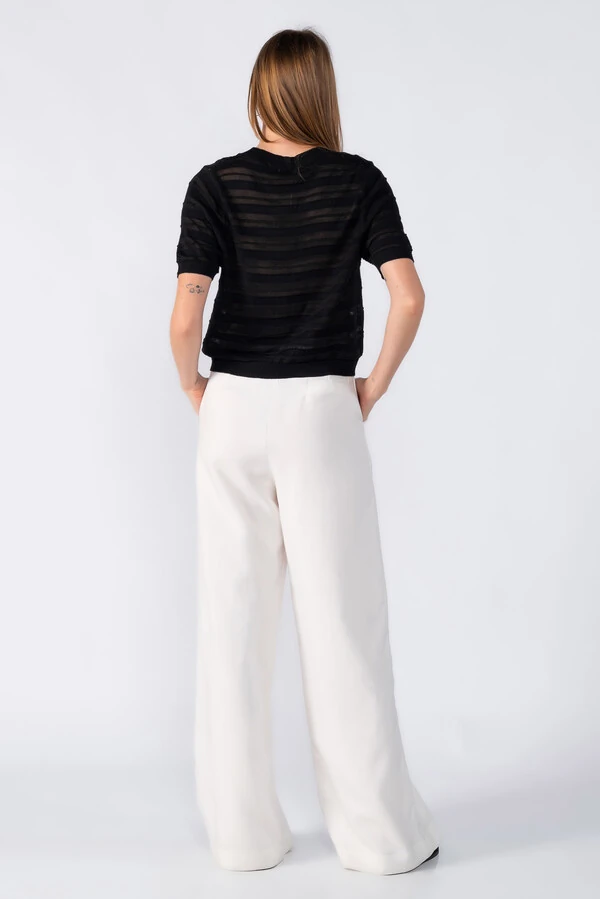 Blusa listrada manga curta