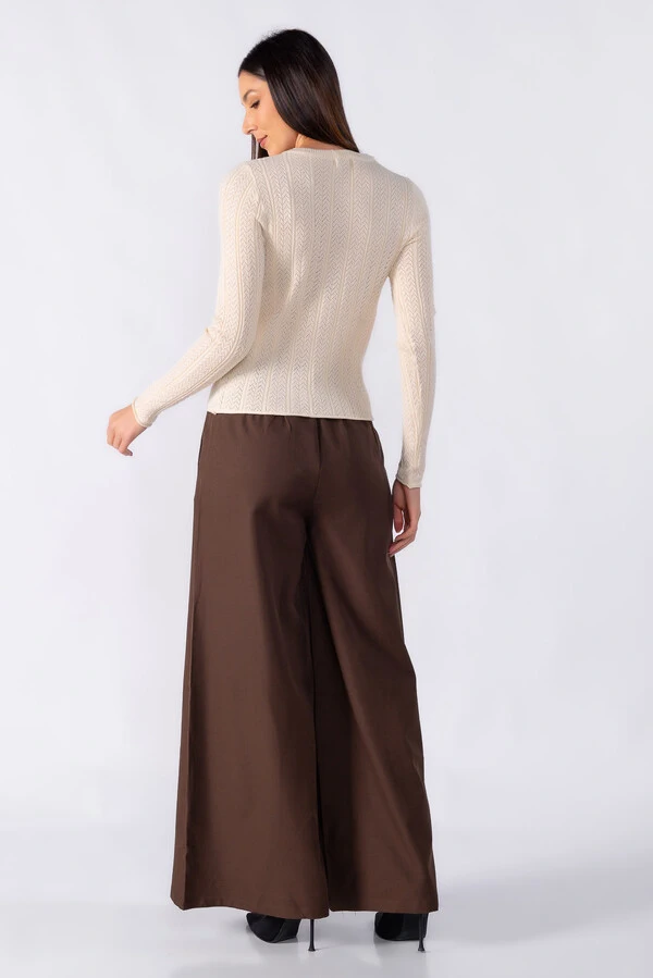 Blusa basica texturizada manga longa
