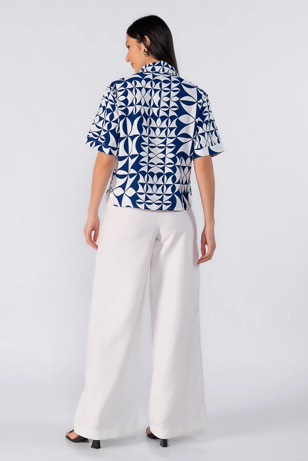 Camisa estampada manga curta