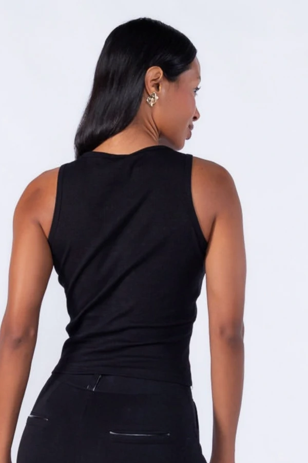 Blusa Canelada com Laço