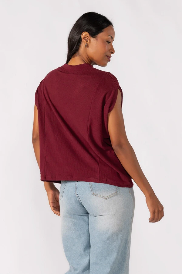 Blusa flanelada gola alta