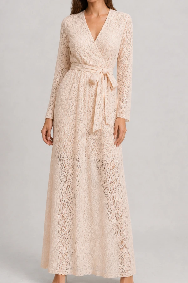Vestido longo em renda